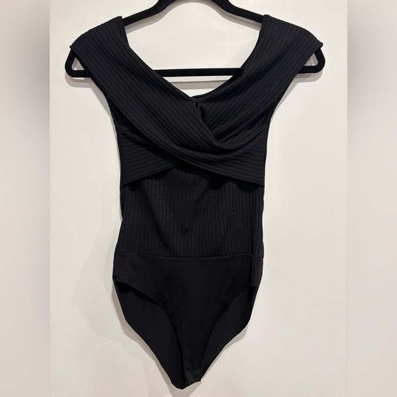 Zara Black Ribbed Bodysuit - Picture 2 of 9